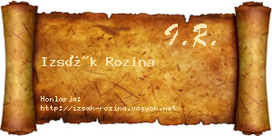 Izsák Rozina névjegykártya